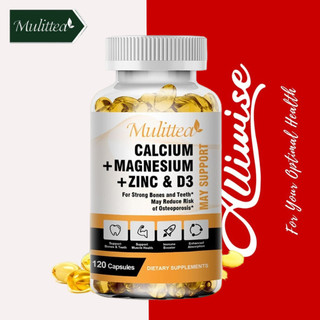 Mulittea 3-IN-1 120 kapsul calsium magnesium & zinc kapsul vitamin D3 tulang & gigi suplemen mineral Suplemen mineral lengkap cocok untuk semua kelompok usia