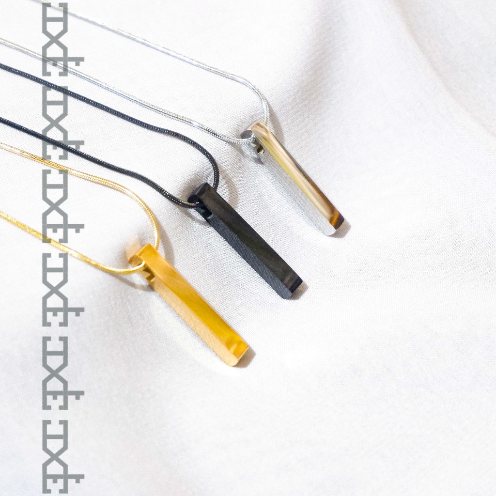 CODEONE TITANIUM BLOCK PENDANT STRAP NECKLACE สําหรับผู้ชายและผู้หญิง รุ่นทันสมัย