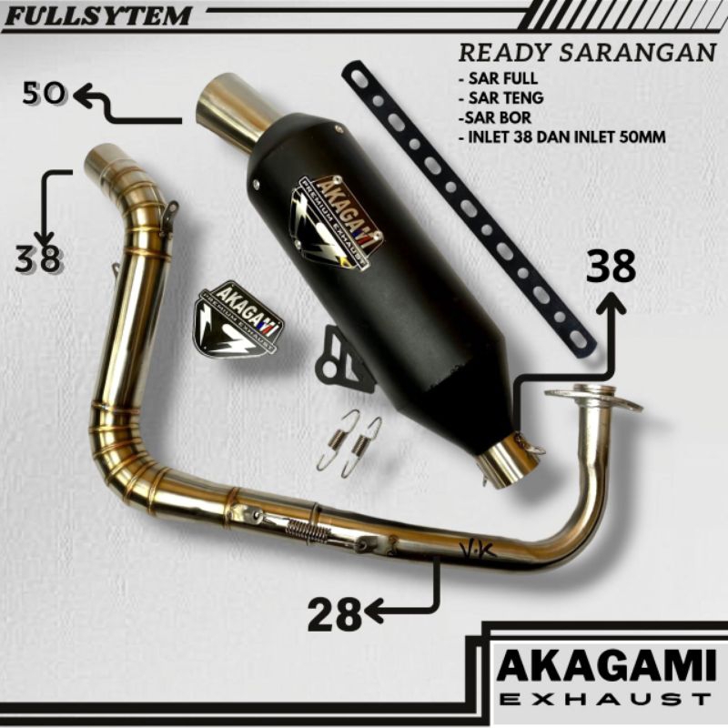 ท่อไอเสีย SAMLONG NGKER INLET 38 ORIGINAL AKAGAMI BEAT SCOPY MIO VARIO NMAX PCX AEROX LEXY ADV XMAX