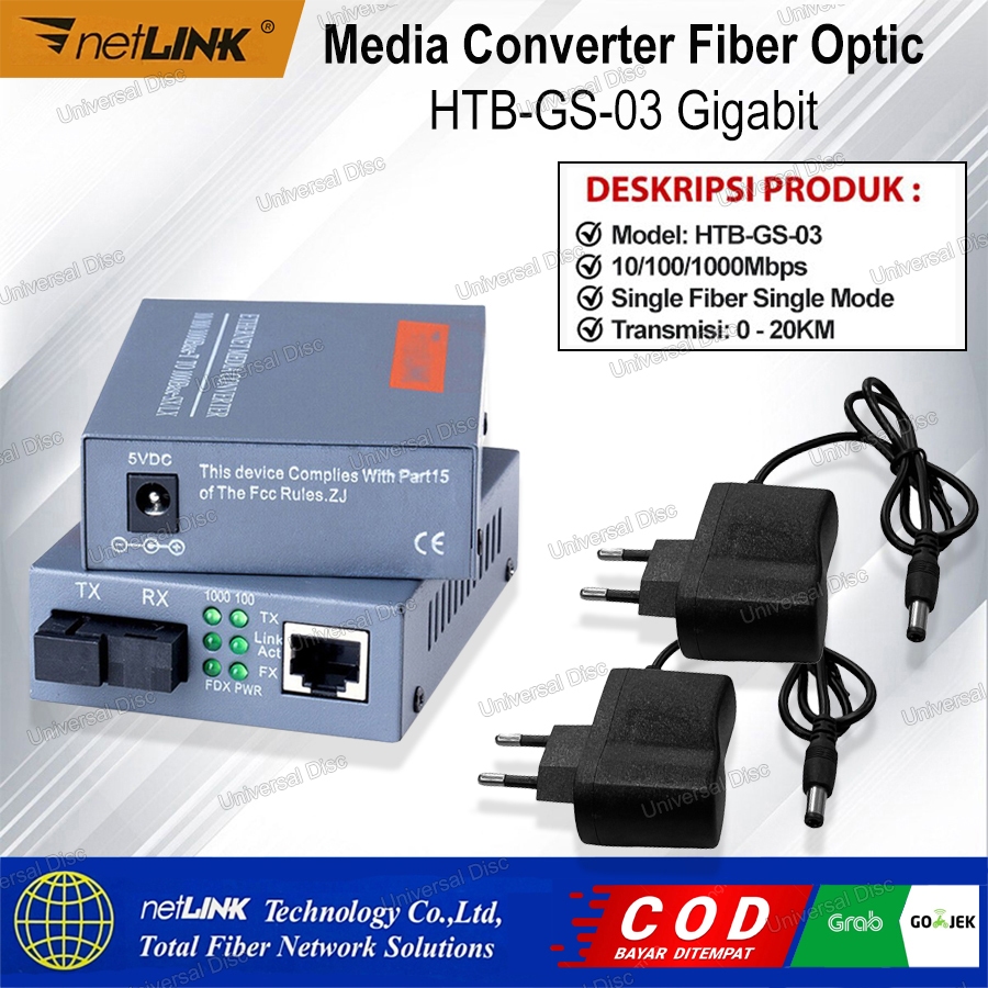 Netlink HTB GS-03 Gigabit Media Converter RJ45 FO Netlink Gigabit