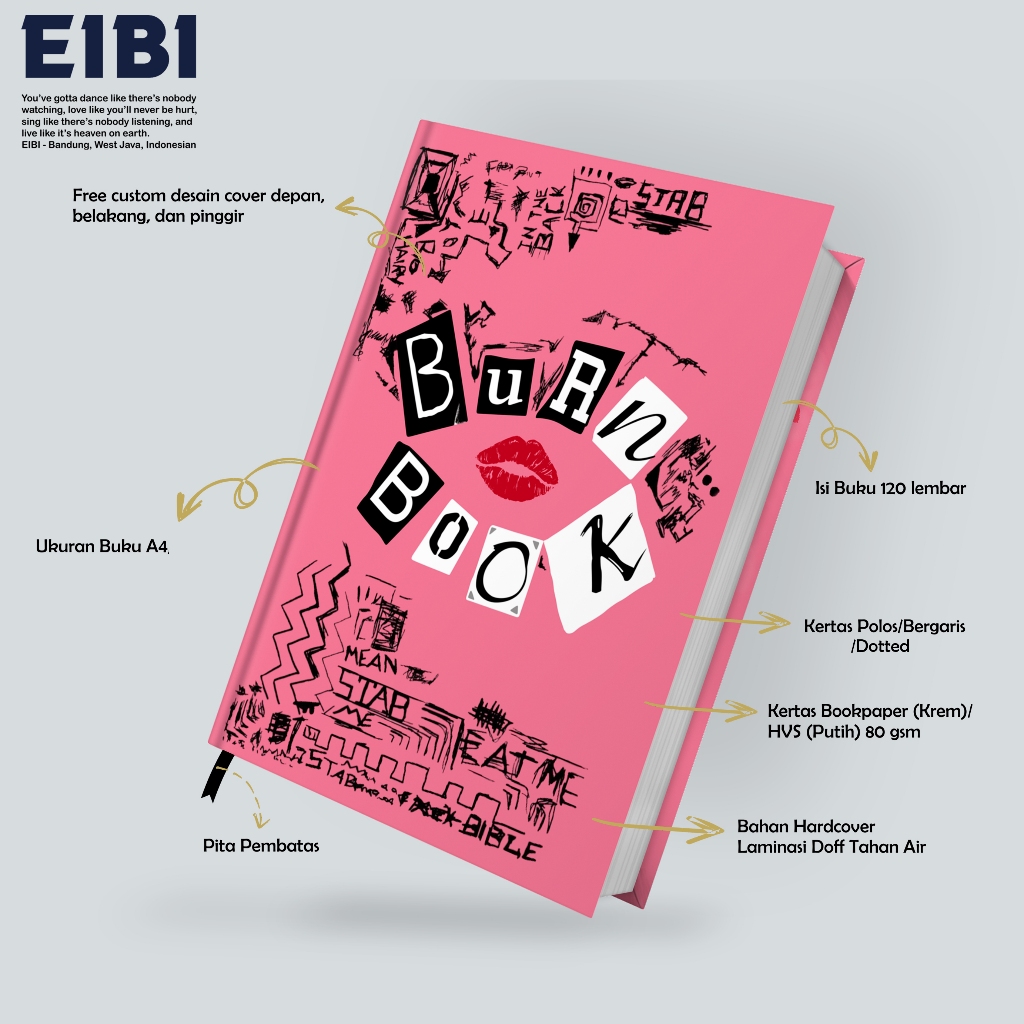 Eibbook ปกแข็ง Burn Book ความงาม A4 ขนาดกระดาษธรรมดา/เส้น/จุด
