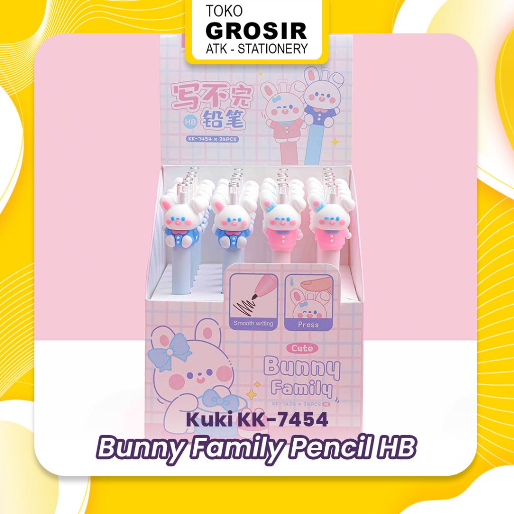 HB Pencil Cute Bunny Family KK-7454 / HB Pencil Cute Kawai Bunny KK 7454