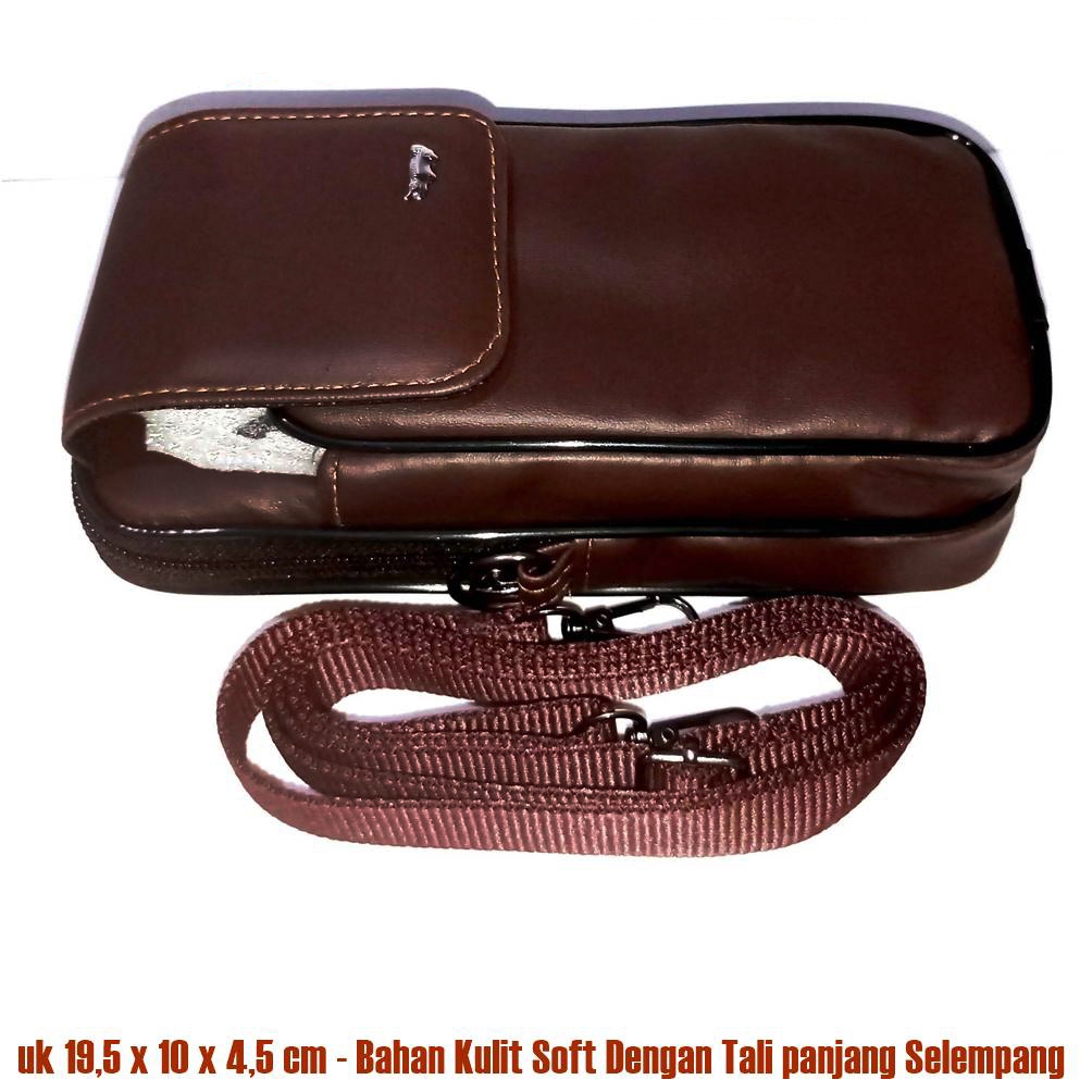 HP Jumbo Leather Combi Flip Waist Wallet Max 7 WS Coffee Dark