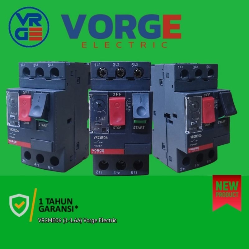 มอเตอร์เซอร์กิตเบรกเกอร์ VORGE VR2ME06 VR2ME 06 1A-1.6A 0.55KW เทียบเท่า GV2ME06 GV2ME 06 รับประกัน 