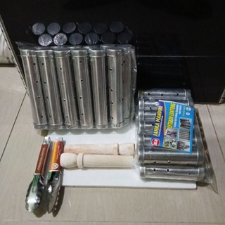 cetakan lontong alumunium 1 lusin isi (12pcs)  dua ukuran 15x4cm dan 20x4cm