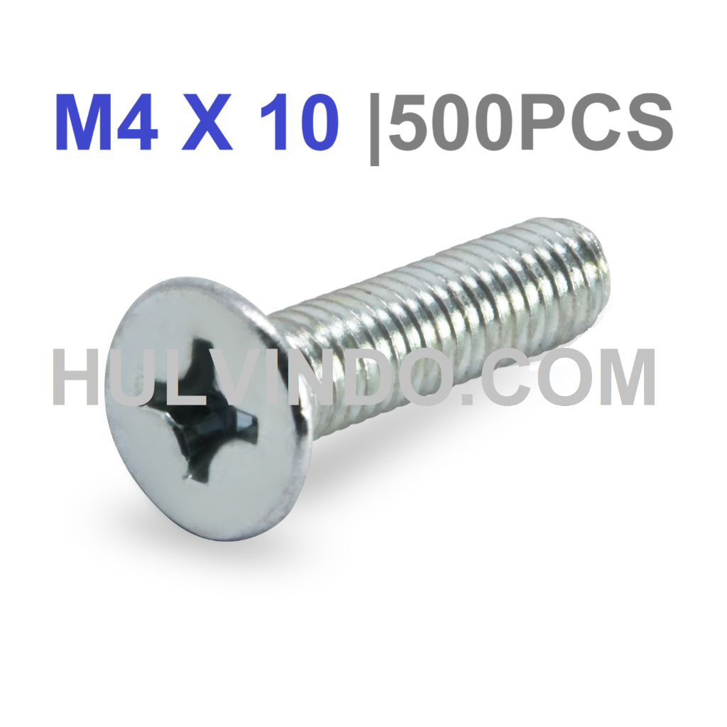 JF FLAT HEAD BOLT M4 X 10 | คอนเทนติส 500 ชิ้น