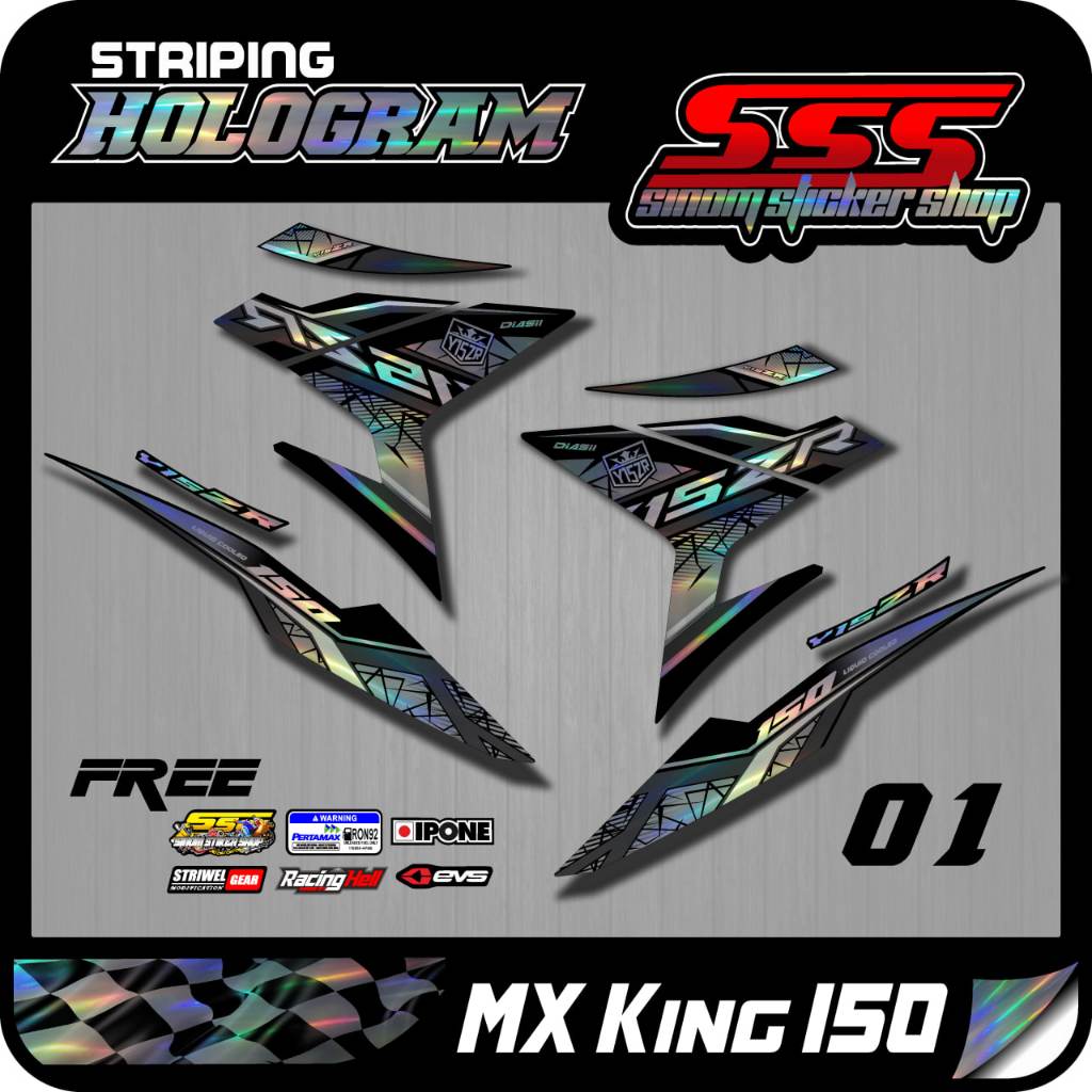 Yamaha MX King 150 Y15ZR V1 สติ๊กเกอร์แถบโฮโลแกรม