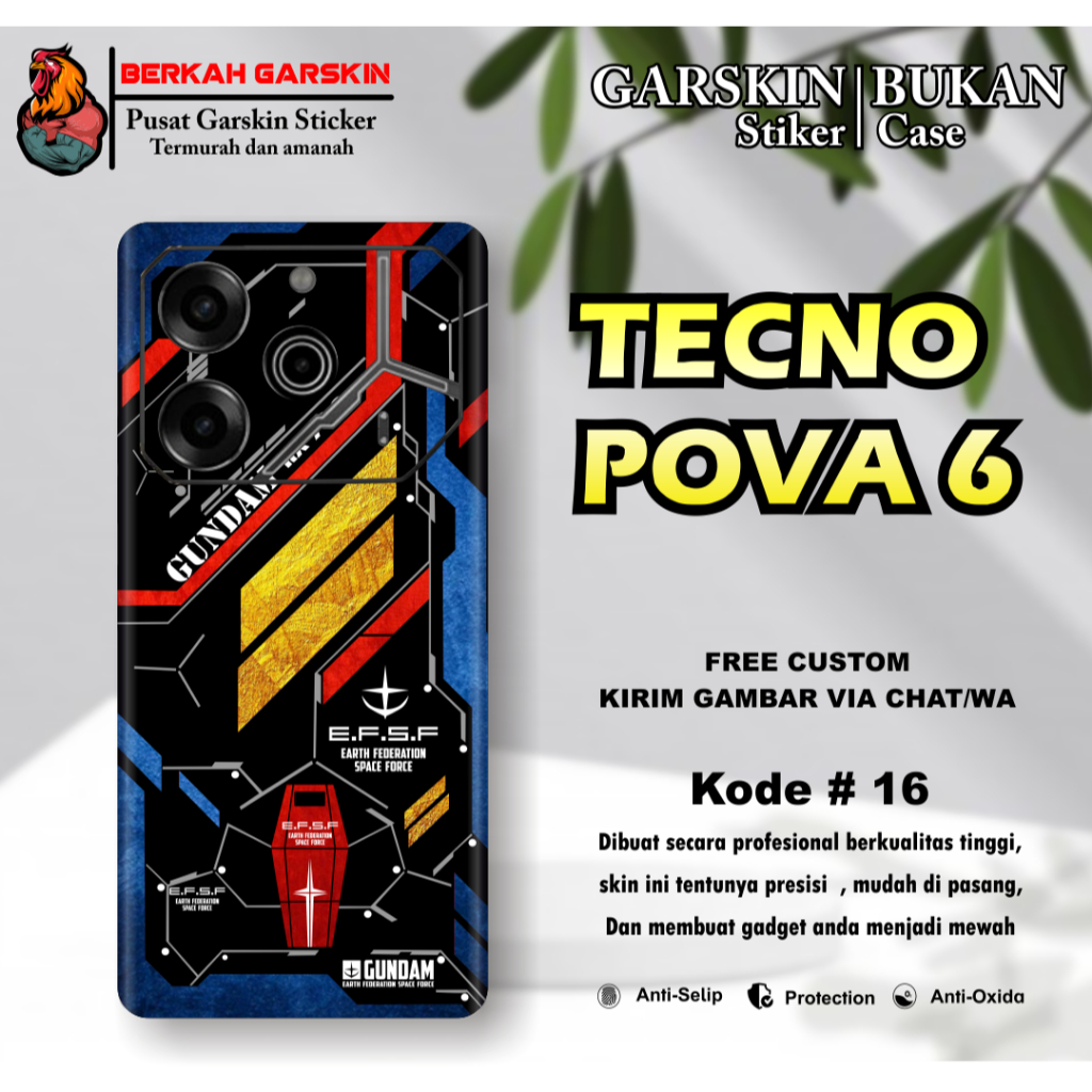เนื้อหา 2 ชิ้น] สติ๊กเกอร์ Garskin Tecno pova 6 Motifs 16-20 สามารถขอภาพได้