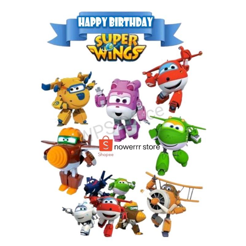 ท็อปเปอร์เค้กธีมที่กําหนดเอง Super Wings/ท็อปเปอร์วันเกิด Super Wings