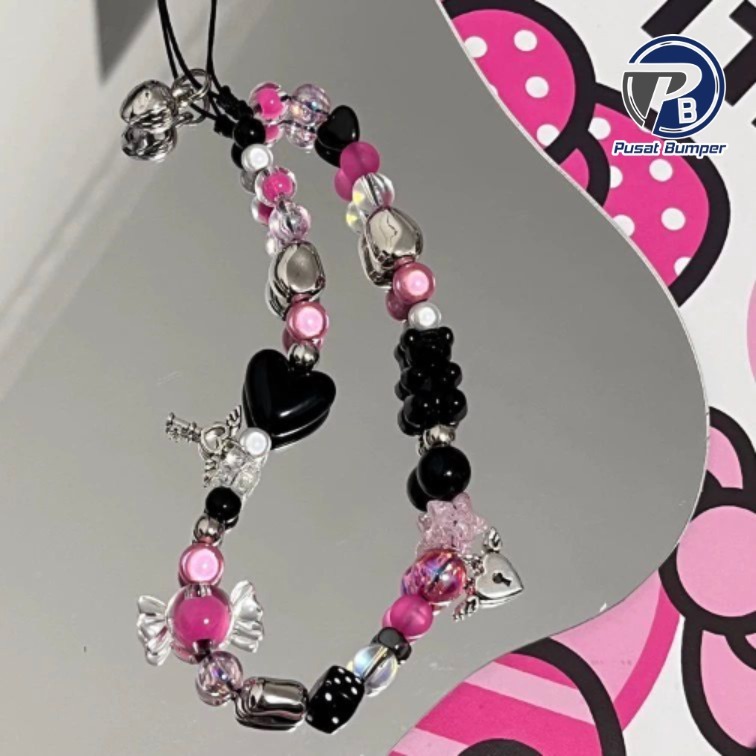 GANTUNGAN Universal Lanyard Strap Bracelet Beaded Phone Strap SM178 pb6229