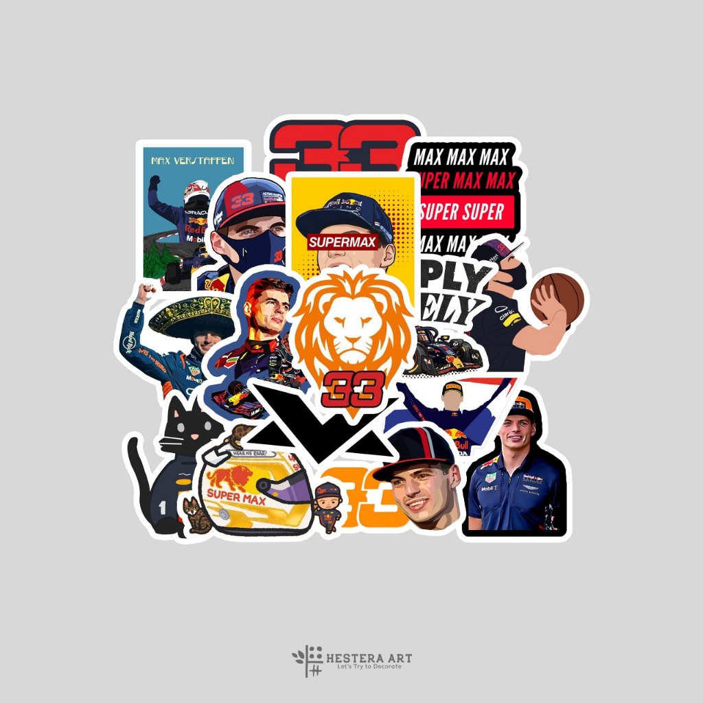 F1 Racer Pack Sticker ไวนิล Doff สติ๊กเกอร์ลามิเนต | สติ๊กเกอร์ Max Verstappen