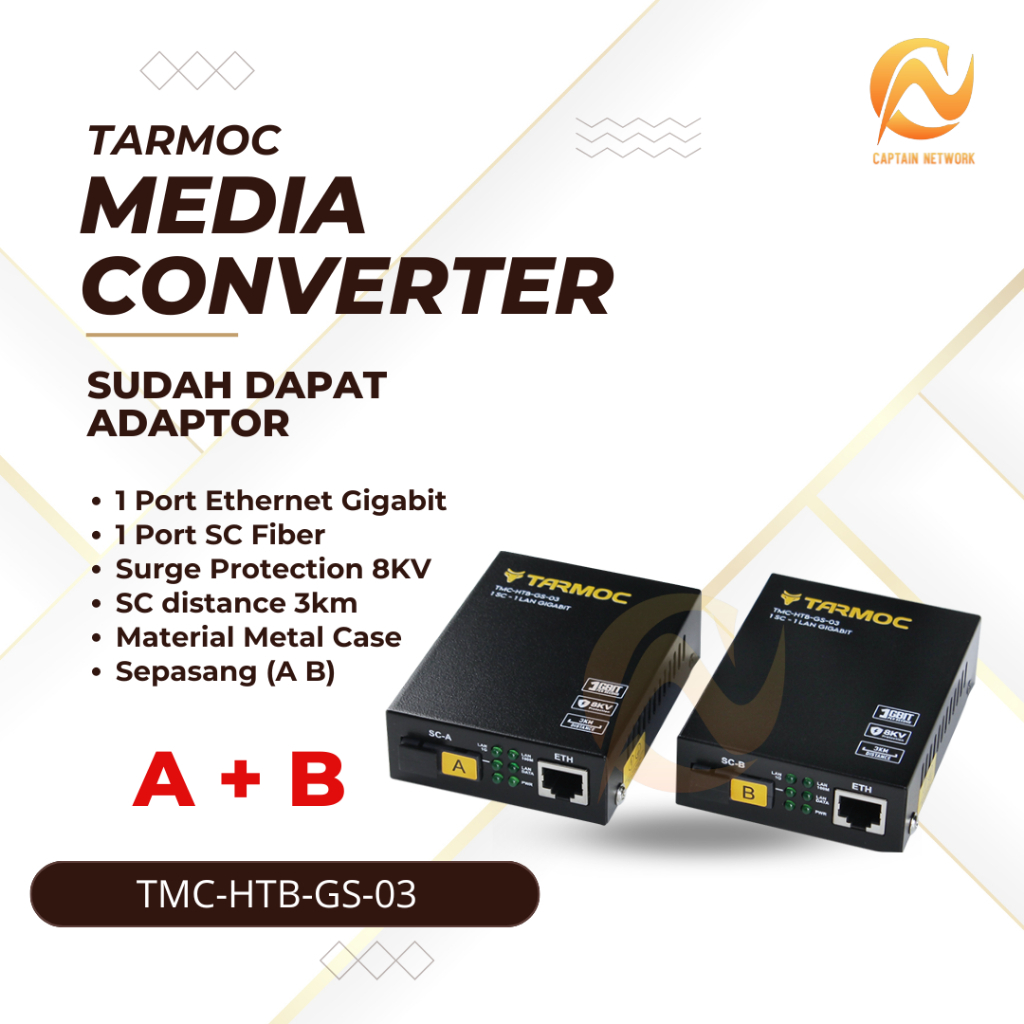 Sas Tarmoc TMC-HTB-GS-03 Media Converter 1FO 1LAN Gigabit HTB GS03