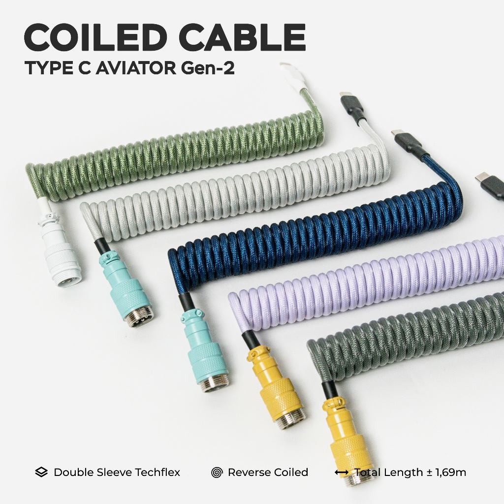 Coiled Cable Type C Aviator Gen 2 - สายคีย์บอร์ดแบบกลไกโดย MYNK