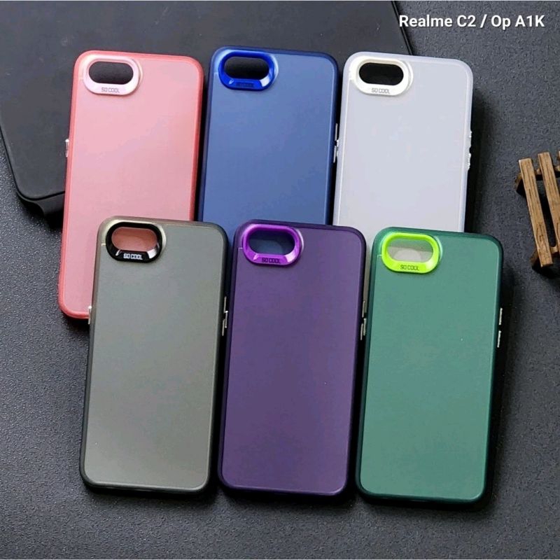 OPPO A1K /REALME C2 CASE SOCOOL CASING IMD HYBRID PLATE HOLOGRAM OPPO A1K REALME C2 iStore