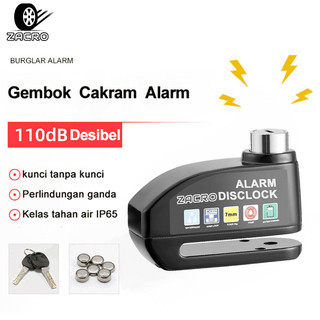 ZACRO Kunci Gembok Pengaman Alarm Cakram Disc Lock Motor Gembok Cakram Alarm Disc Lock Kunci Alarm Gembok Motor Anti Maling