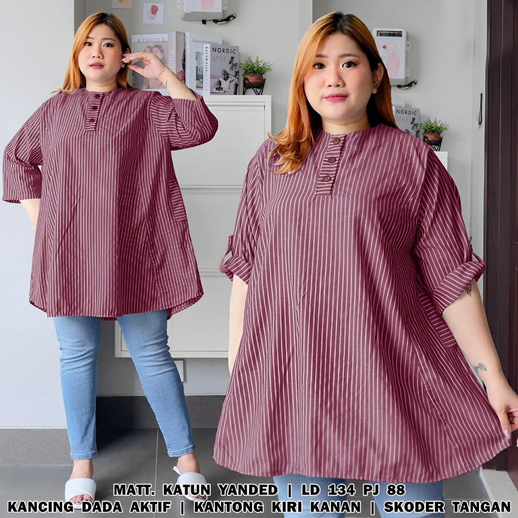 FF Tunic Lola ขนาดใหญ่ XXXL Ld 130 ซม. P 88 ซม. B 198 gr เส้นด้ายฝ้ายย้อม 4206