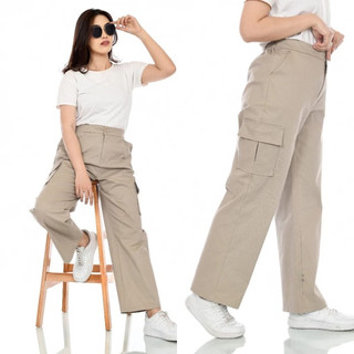 Celana Cargo Panjang Wanita Highwaist Jumbo Size M L XL XXL / Kargo Pants Wanita Terbaru Kekinian