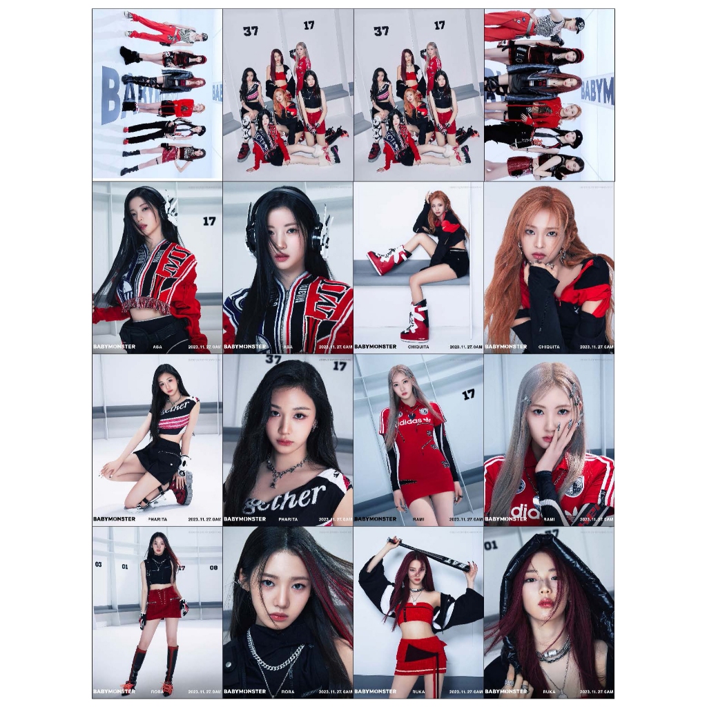 MINI BABYMONSTER BATTER UP สติ๊กเกอร์ CHROMO (CONTENDTS: 16 ชิ้น) สติ๊กเกอร์ไอดอลเกาหลี JPOP ANIME J