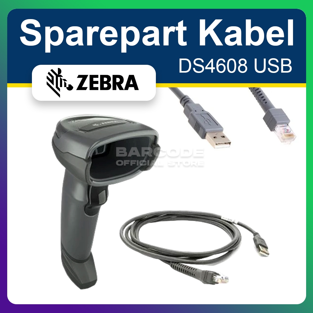 Zebra Symbol DS4608 อะไหล่เดิม Barcode USB Scanner Cable