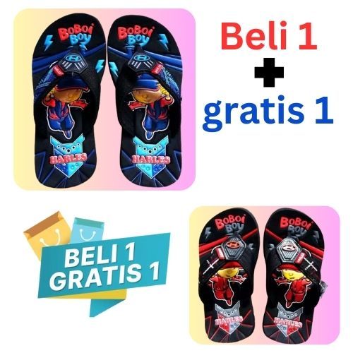 MERAH BOBONIBOYY BOYS SANDALS BUY ONE GET ONE ฟรีสีแดงและสีน้ําเงิน