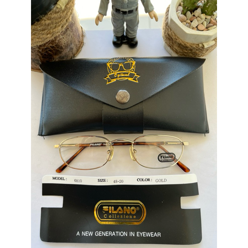 แว่นกลมวงรีวินเทจ 70s Brand: FILANO 22KGP Made in italy Size: 48 gold/micron frame เคลือบโครงเหล็กเต