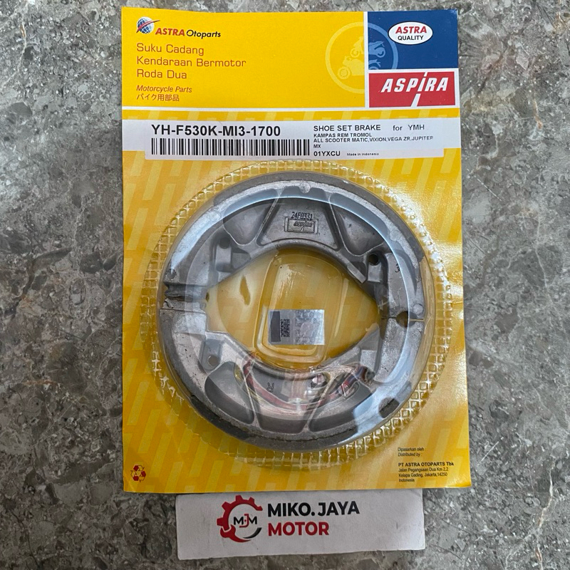 ผ้าเบรกหลัง YH-F530K-MI3-11700 MIO SPORTY MIO J MIO M3 FINO X-RIDE ORIGINAL ASPIRA
