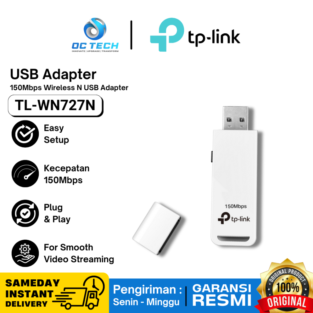 TP-LINK TL-WN727N 150Mbps Wireless N USB 2.0 Adapter Wireless Original Official Warranty