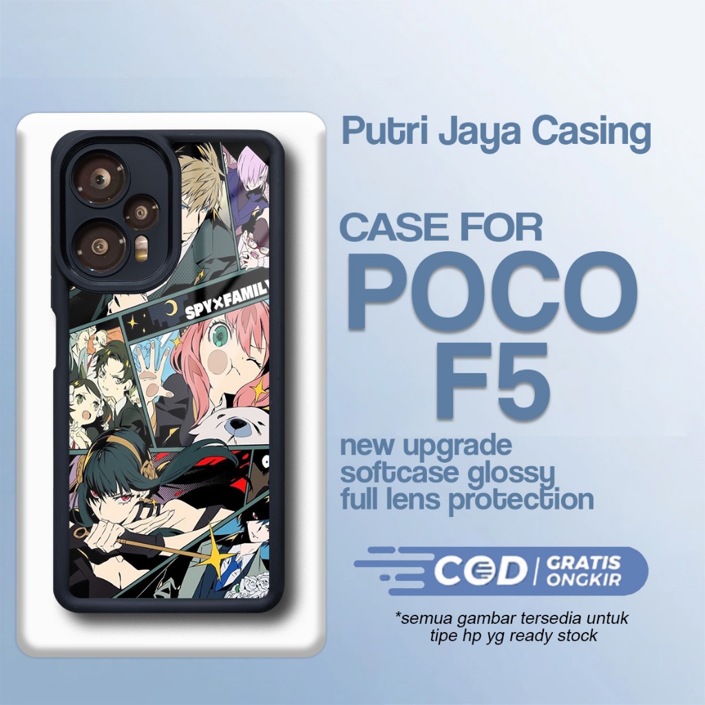 ล่าสุด P0C0 F5 Case - P0C0 F5 - Spy X Family Motif - Premium Glossy Softcase Hardcase Material - P0C