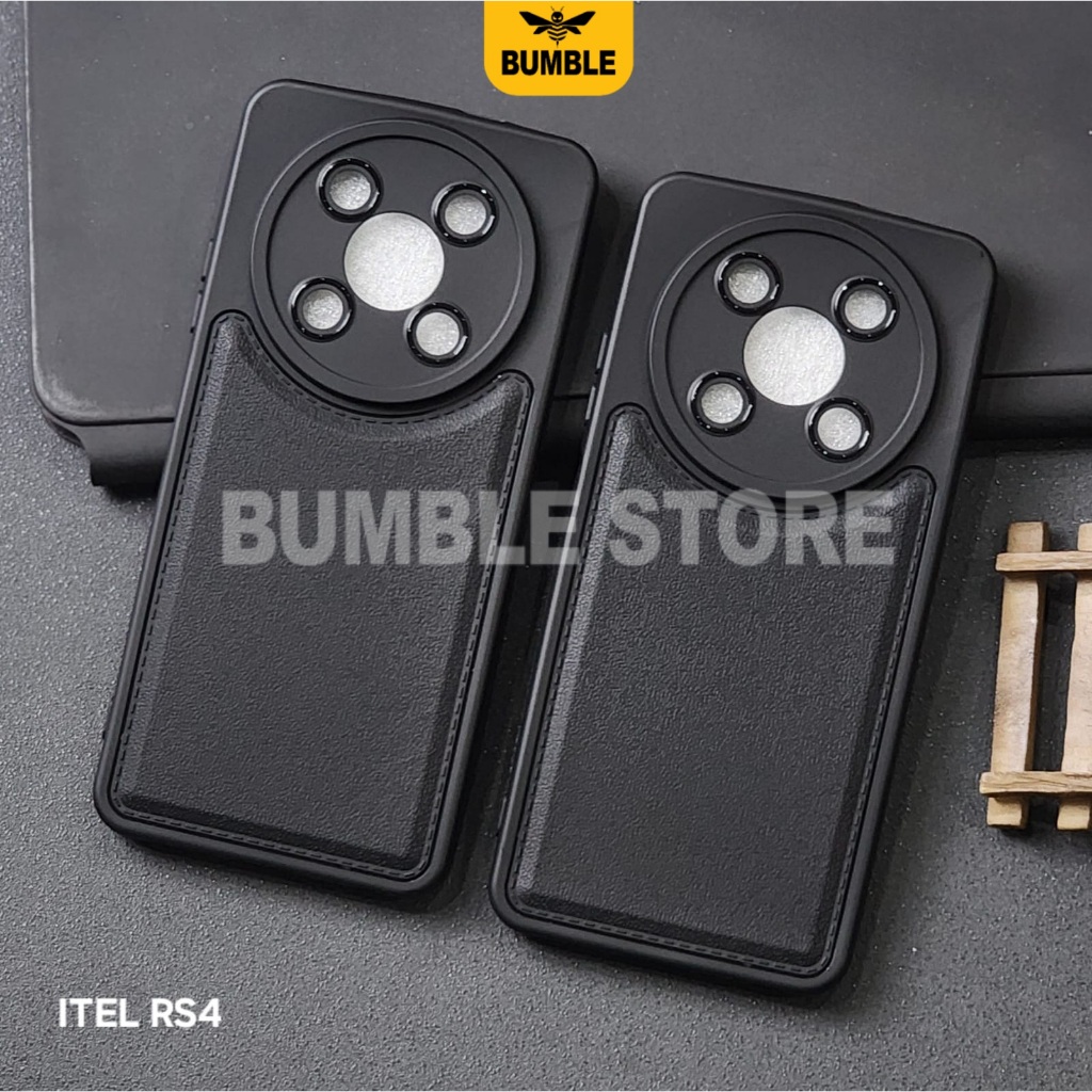 Bumble - เคส Itel RS4 Leather Pro Black Softcase Itel RS4