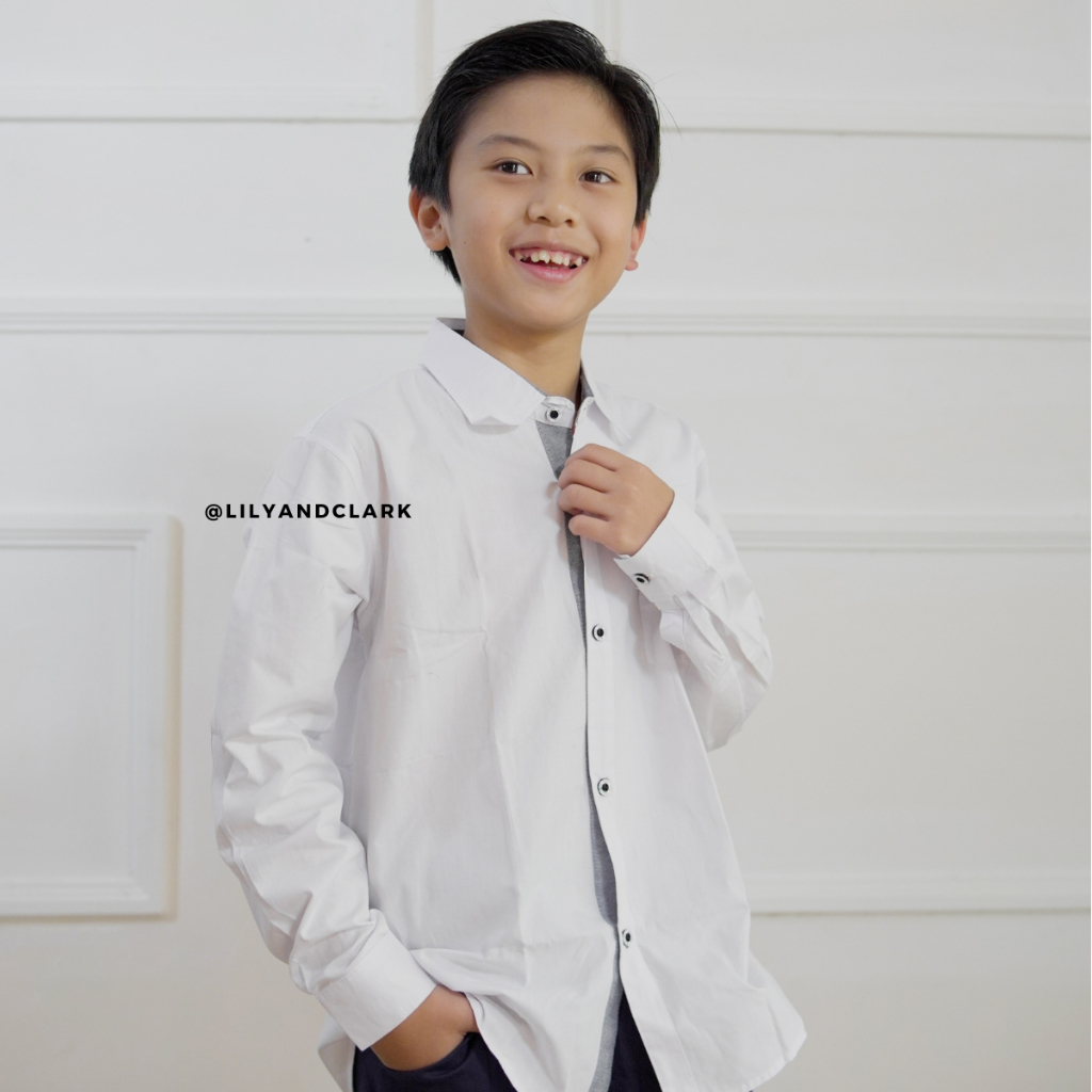 KEMEJA LILY และ CLARK เสื้อเชิ้ตคอปกแขนยาวเด็ก KKR02