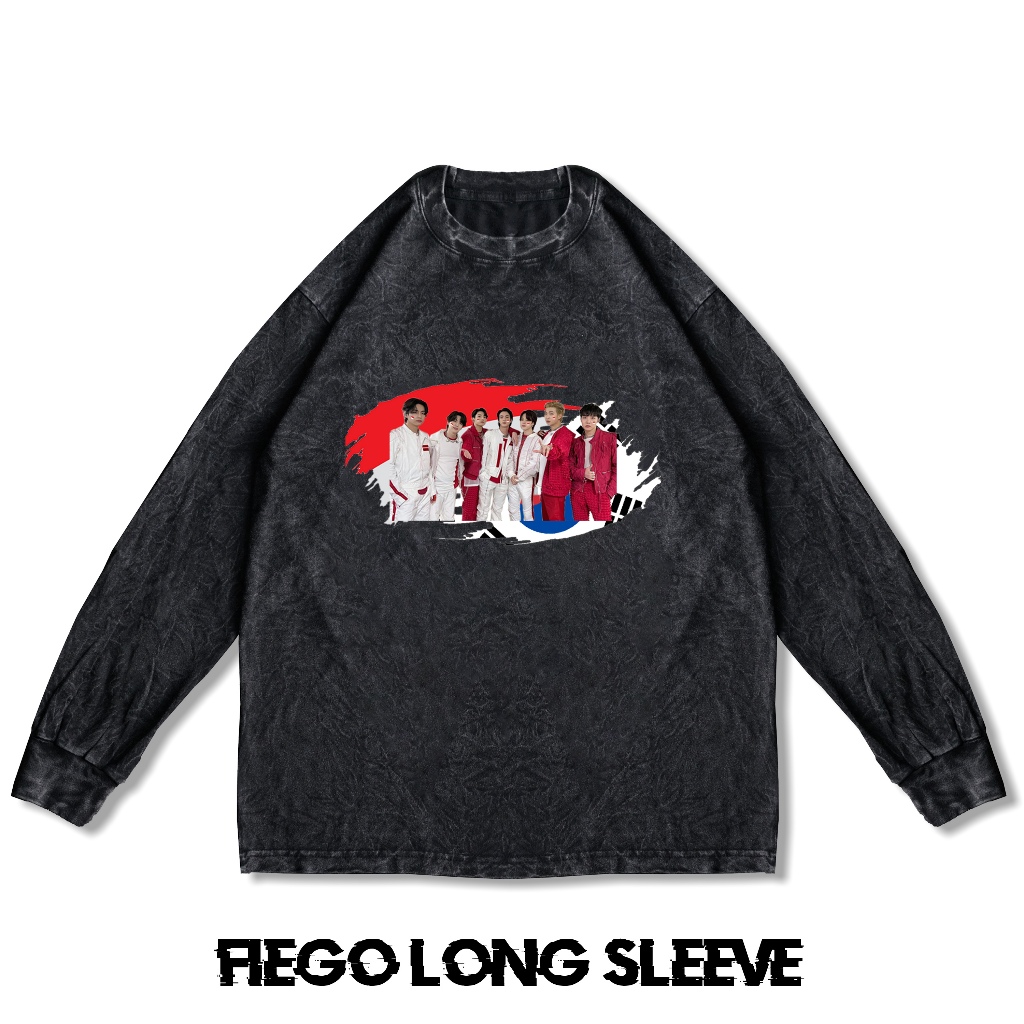 Fiego "BTS 17 AUGUST 1" | เสื้อยืดแขนยาวโอเวอร์ไซส์พรีเมี่ยม