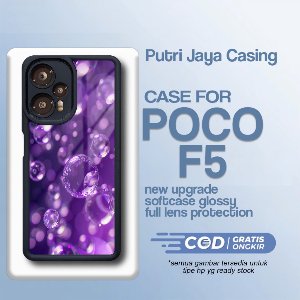 เคส P0C0 F5 ล่าสุด - P0C0 F5 - Cute Bubble Motif - Premium Glossy Softcase Hardcase Material - P0C0 