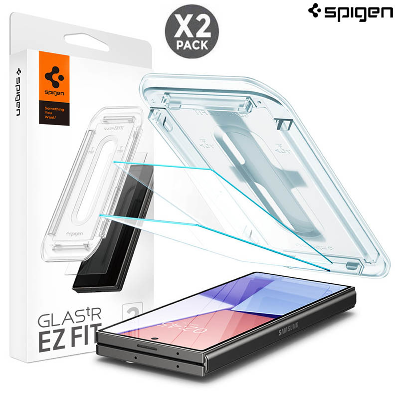 LAYAR Spigen EZ Fit TR กระจกนิรภัย Samsung Galaxy Z พับ 6 - Fold6 5G - 2pcs ป้องกันหน้าจอด้านหน้า 9H