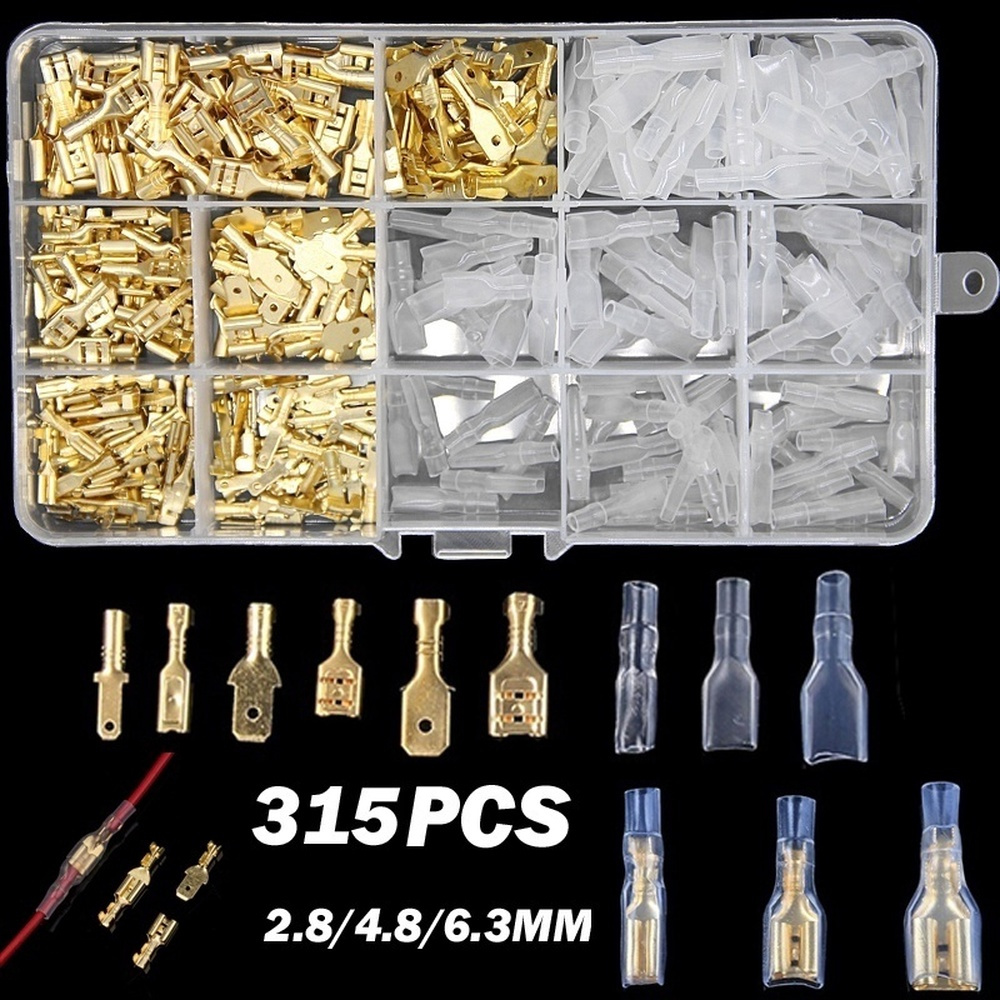 Peralatan เครื่องมือไฟฟ้า Skun Flat Terminal Insulated Connector ชายหญิง 315 PCS - MA3