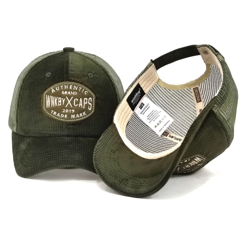 Wankbay Authentic Corduroy trucker Hat หมวกตาข่ายผู้ชาย