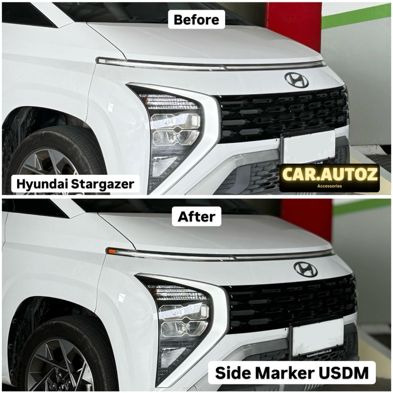 สติ๊กเกอร์เครื่องหมายด้านข้างไฟหน้า Hyundai Stargazer สีส้ม