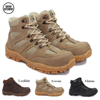 Sepatu Safety Pria Ujung Besi Proyek Kerja Lapangan Tracking Touring Endure