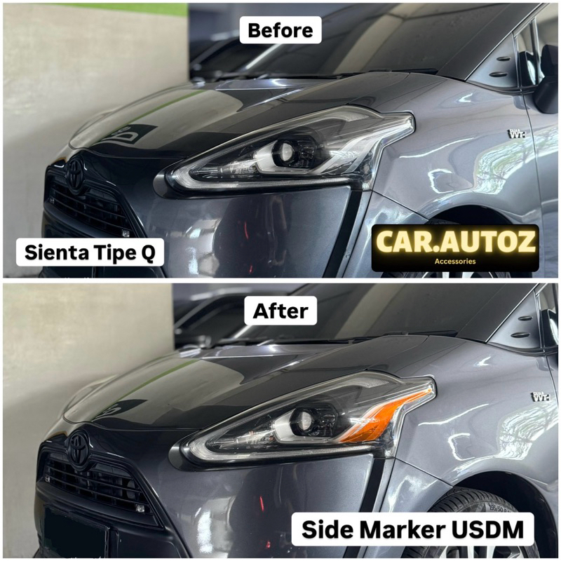 สติ๊กเกอร์เครื่องหมายด้านข้างสีส้มสําหรับไฟหน้า Toyota Sienta Type Q