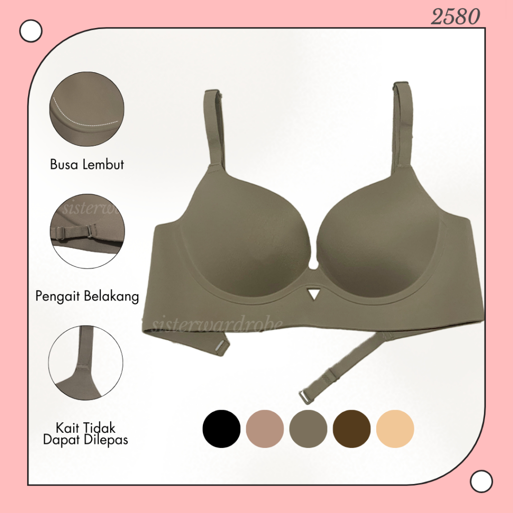 Sisterhood 2580 PUSH UP BRA BACKLESS โฟมขนาดกลางไม่มีลวด