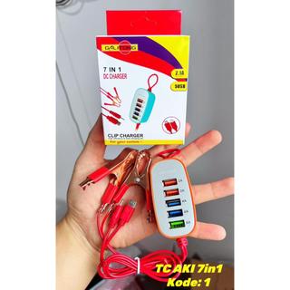 TC Cashan Aki Power Adaptor Batok Kepala 5USB / 5 USB TRAVEL CHARGER ACCU / AKI 7in1