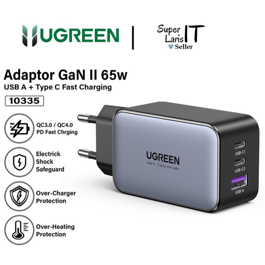 Ugreen 10335 GaN Nexode 65W USB Type-C หัวชาร์จแบบชาร์จเร็ว