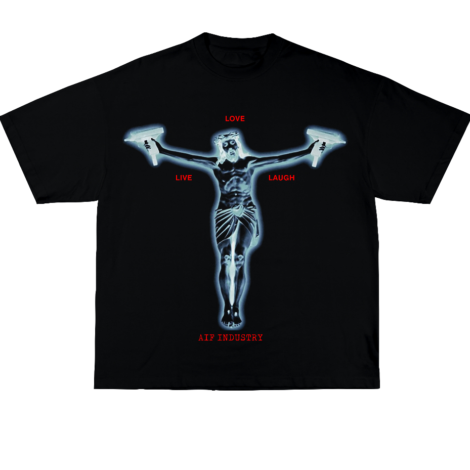 AIFindustry - เสื้อยืด Boxy Fit Live Love Laugh Softweight T shirt / Boxy Shirt / Boxy Oversize Tshi