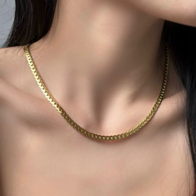 สร้อยคอทองคําไทเทเนียมสไตล์เกาหลีสไตล์วินเทจพรีเมี่ยม 18K K435 & GT116