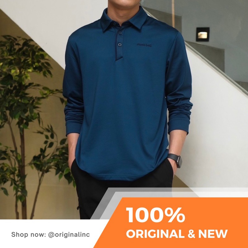 MBL Mountain Polo LS Shirt List Placket Coastal Blue MBL-PS-03