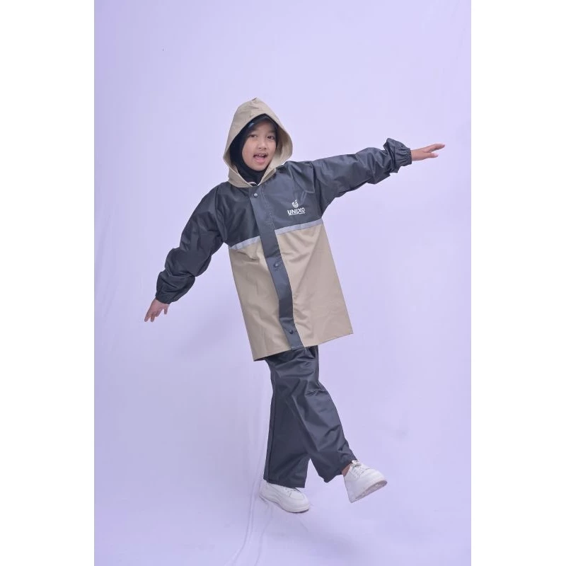 ยูนิโซ เด็กเสื้อกันฝนรวมกันแจ็คเก็ตกางเกงชุด thumbnail 10