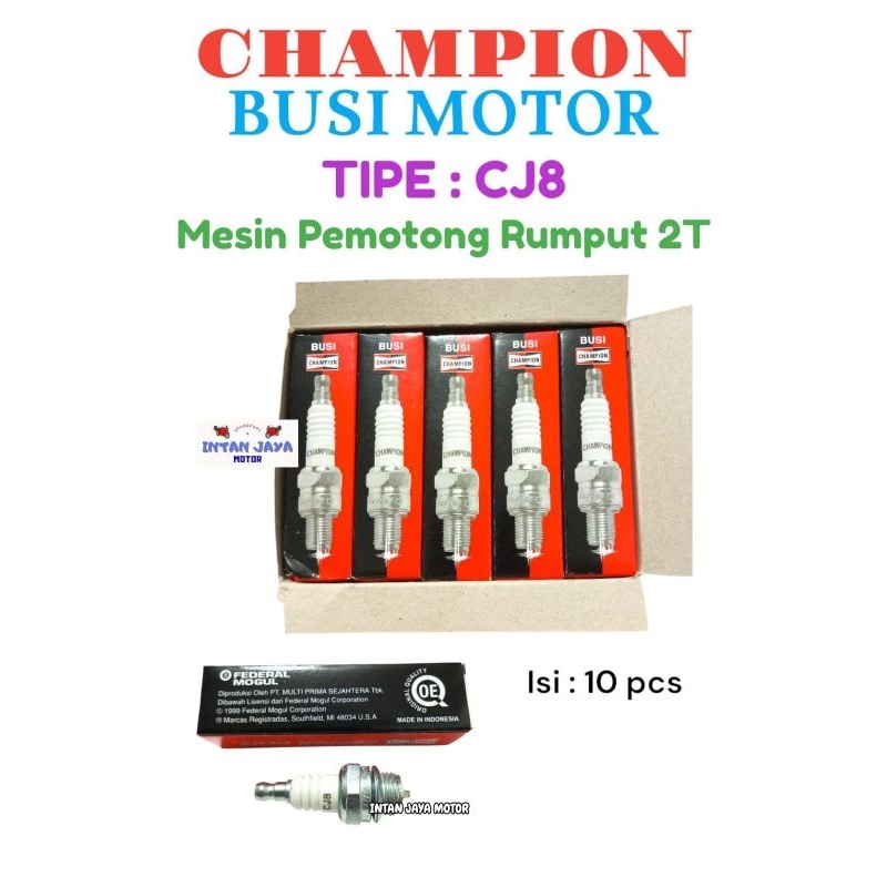 10 ชิ้น CHAMPION CJ8 ORIGINAL SPARK PLUG 2T LAWN MOWER SPARK PLUG
