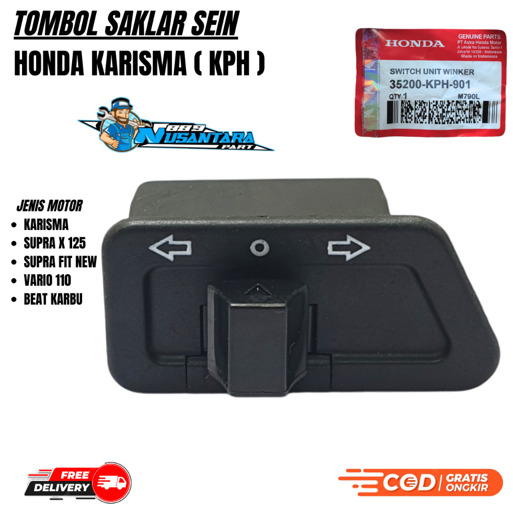 TOMBOL KARISMA / SUPRA X 125 / VARIO 110 / BEAT / SUPRA FIT NEW TURN SIGNAL BUTTON 35200-KPH-901