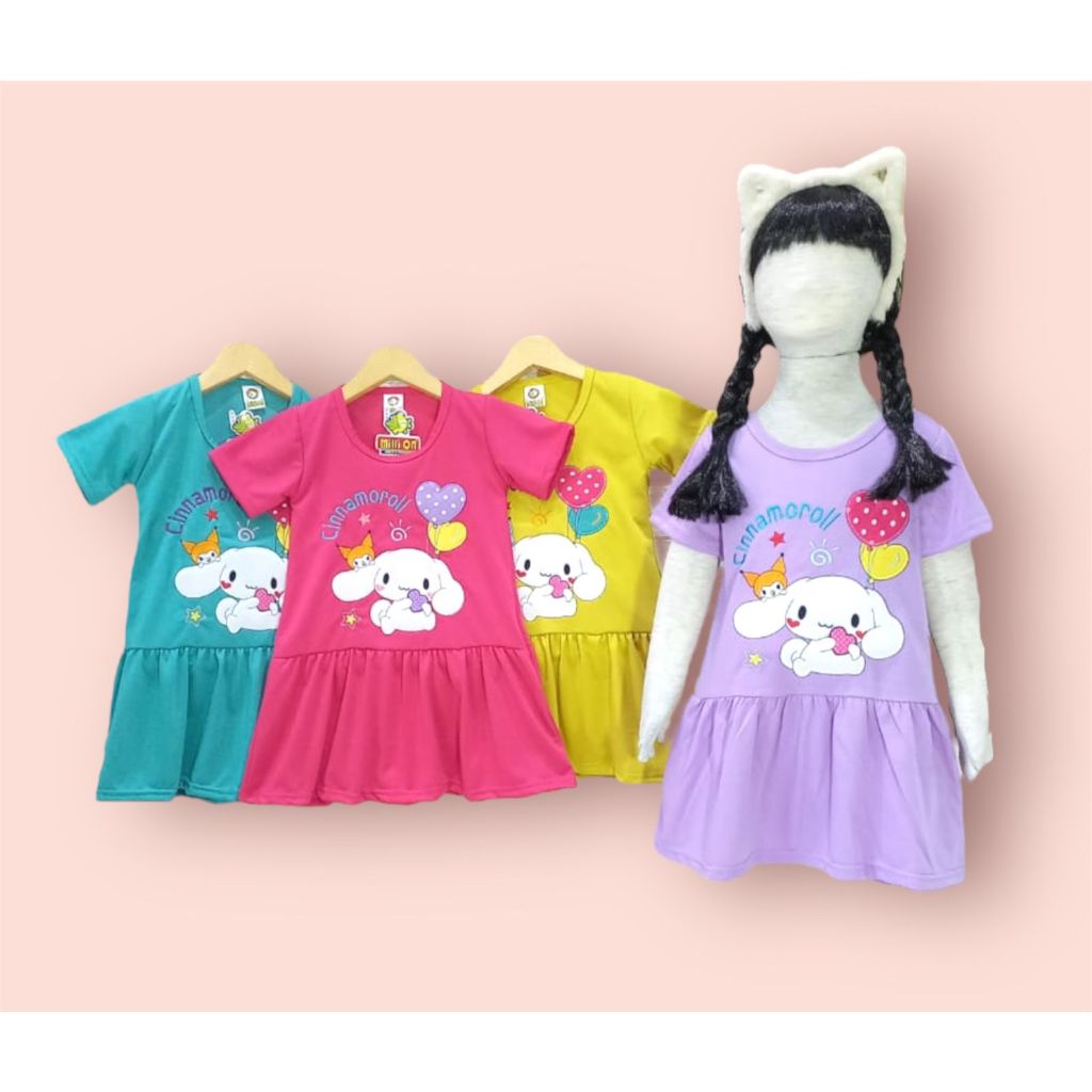 MILLION เด็กผู้หญิง Dres 1 2 3 4 5 6 7 8 ปี/ชุดน่ารักเสื้อผ้าเด็กผู้หญิง Kuromi Cibnamoroll