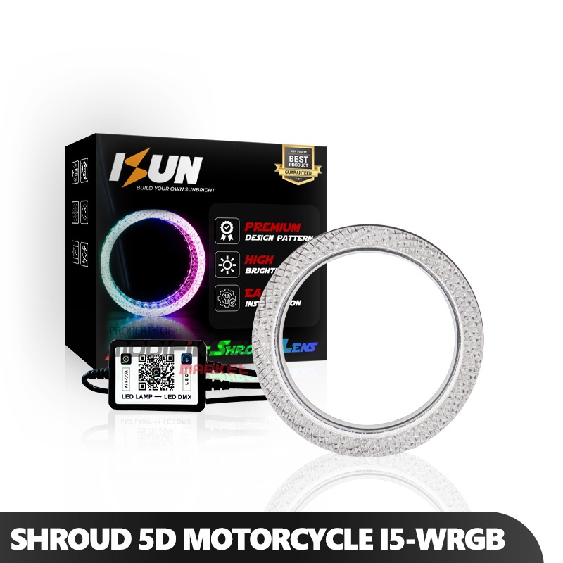 Shroud Matrix 5D อะคริลิครถจักรยานยนต์ I5-O-WRGB 2.5 นิ้ว APP บลูทูธ 210 โหมด DC12V