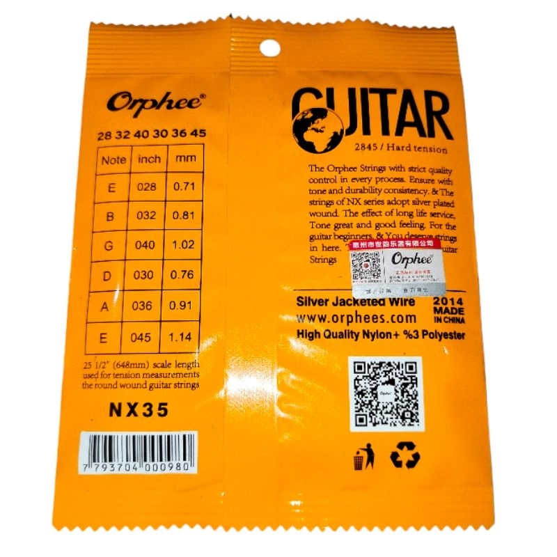 สายกีต้าร์ Orphee NX35